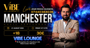 KURDISH LIVE MUSIC JEGR MEDIA HUSSEIN SUNDAY 21 AUGUST VIBE LOUNGE MANCHESTER